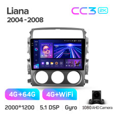 Штатная магнитола Teyes CC3 2k 4+64 Gb Suzuki Liana 1 2004-2008 9″