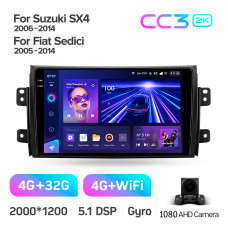 Штатная магнитола Teyes CC3 2k 4+32 Gb Suzuki SX4 1 2006-2014 9″