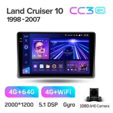 Штатная магнитола Teyes CC3 2k 4+64 Gb Toyota Land Cruiser 10 J100 100 1998-2007 9″