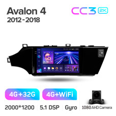 Штатная магнитола Teyes CC3 2k 4+32 Gb Toyota Avalon 4 XX40 2012-2018 9″