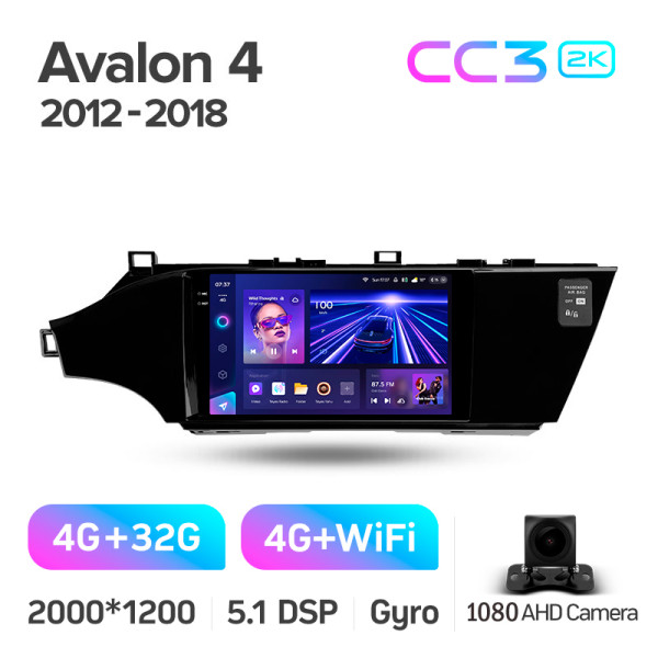 Штатная магнитола Teyes CC3 2k 4+32 Gb Toyota Avalon 4 XX40 2012-2018 9″