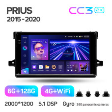 Штатная магнитола Teyes CC3 2k 6+128 Gb 360° Toyota Prius XW50 2015-2020 9″