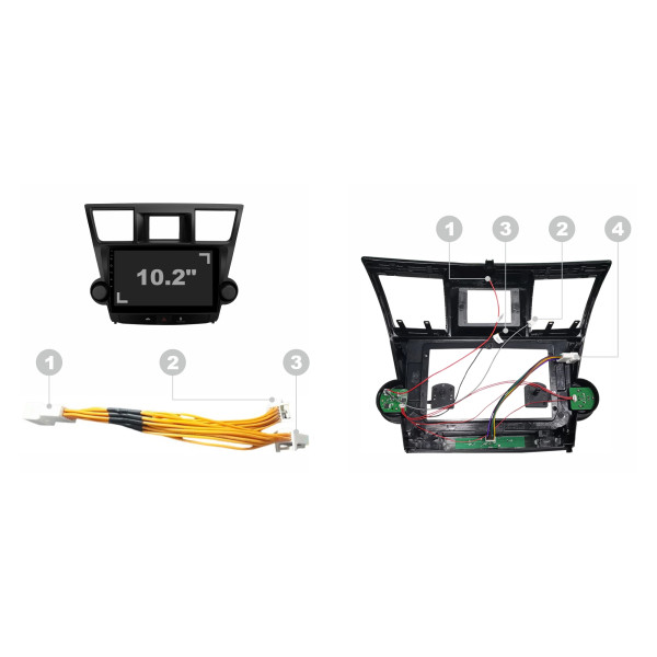 Штатная магнитола Sigma F10216 2+32 Gb Toyota Highlander 2 XU40 2007-2013 (F2) 10″