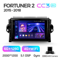 Штатна магнітола Teyes CC3 6+128 Gb Toyota Fortuner 2 2015-2018 9" 2k