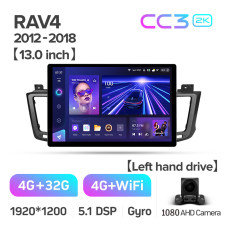 Штатна магнітола Teyes CC3 4+32 Gb Toyota RAV4 4 XA40 5 XA50 2012-2018 13" 2k