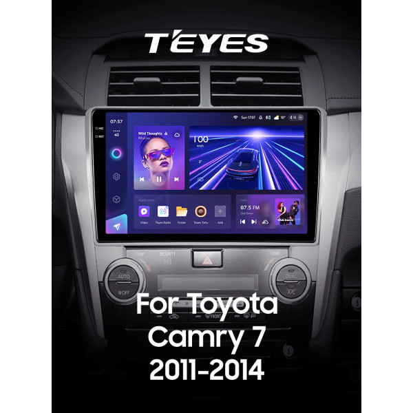 Штатная магнитола Teyes CC3 2k 4+64 Gb Toyota Camry 7 XV 50 55 2011-2014 (B) 10″