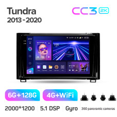 Штатная магнитола Teyes CC3 2k 6+128 Gb 360° Toyota Tundra XK50 2013-2020 9″