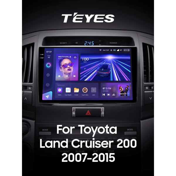 Штатная магнитола Teyes CC3 2k 4+64 Gb Toyota Land Cruiser 200 11 2007-2015 (F1) 10″
