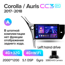 Штатная магнитола Teyes CC3 2k 4+32 Gb Toyota Corolla 11 2017-2018 10″