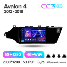 Штатная магнитола Teyes CC3 2k 6+128 Gb 360° Toyota Avalon 4 XX40 2012-2018 9″