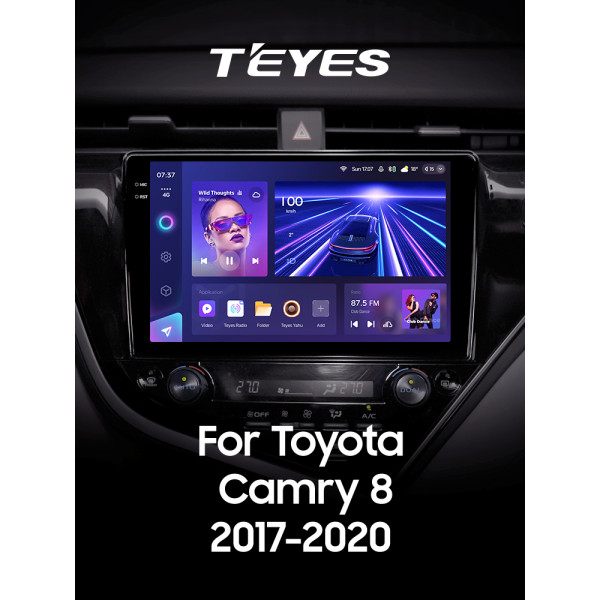 Штатная магнитола Teyes CC3 2k 6+128 Gb Toyota Camry 8 XV 70 2017-2020 10″