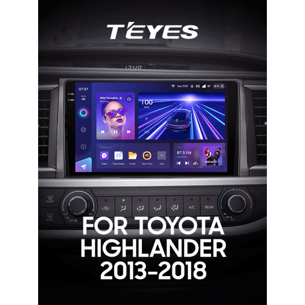 Штатная магнитола Teyes CC3 2k 4+64 Gb Toyota Highlander 3 XU50 2013-2018 10″