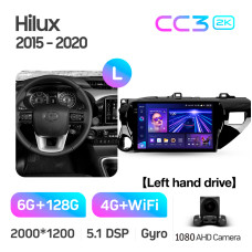 Штатная магнитола Teyes CC3 2k 6+128 Gb Toyota Hilux Pick Up AN120 2015-2020 10″