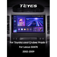 Штатная магнитола Teyes CC3 2k 4+32 Gb Toyota Land Cruiser Prado 120 / Lexus GX470 J120 2002-2009 (F1) (A) 9″