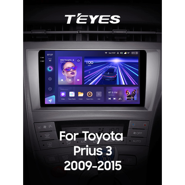 Штатная магнитола Teyes CC3 2k 4+64 Gb Toyota Prius XW30 2009-2015 9″