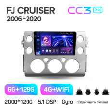 Штатная магнитола Teyes CC3 2k 6+128 Gb 360° Toyota FJ Cruiser J15 2006-2020 (F1) 9″