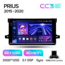Штатная магнитола Teyes CC3 2k 6+128 Gb Toyota Prius XW50 2015-2020 9″