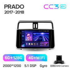 Штатная магнитола Teyes CC3 2k 6+128 Gb Toyota Land Cruiser Prado 150 2018-2020 10″