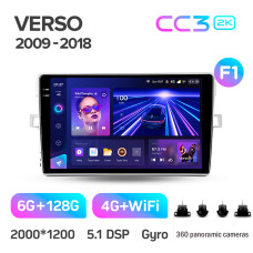 Штатна магнітола Teyes CC3 6+128 Gb з коловим оглядом 360° Toyota Verso R20 2009-2018 (F1) 9" 2k