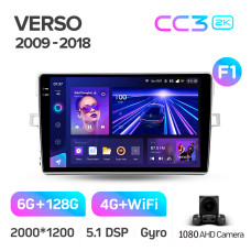 Штатная магнитола Teyes CC3 2k 6+128 Gb Toyota Verso R20 2009-2018 (F1) 9″