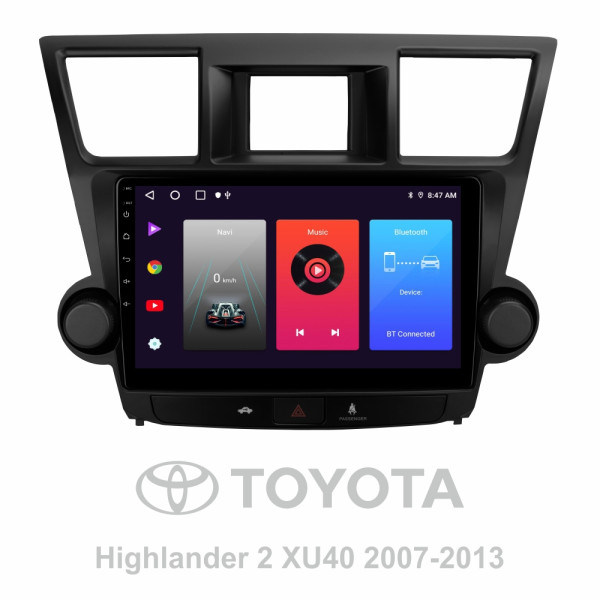 Штатная магнитола Sigma F10216 2+32 Gb Toyota Highlander 2 XU40 2007-2013 (F2) 10″