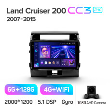 Штатная магнитола Teyes CC3 2k 6+128 Gb Toyota Land Cruiser 200 11 2007-2015 (F1) 10″