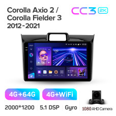Штатная магнитола Teyes CC3 2k 4+64 Gb Toyota Corolla Axio 2/Fielder 3 E160 2012-2021 9″