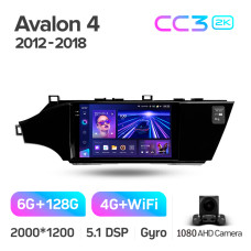 Штатная магнитола Teyes CC3 2k 6+128 Gb Toyota Avalon 4 XX40 2012-2018 9″