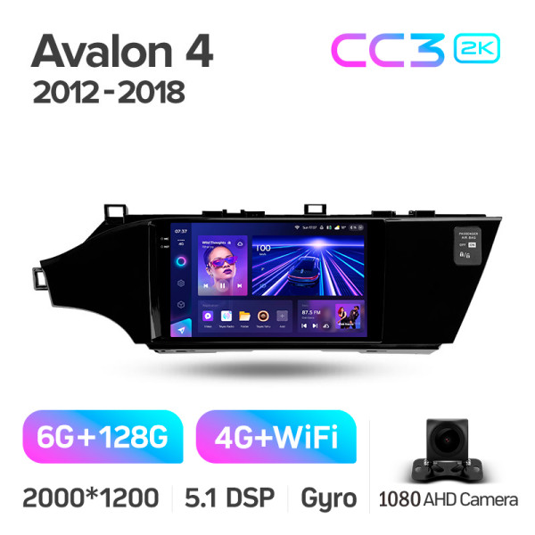 Штатная магнитола Teyes CC3 2k 6+128 Gb Toyota Avalon 4 XX40 2012-2018 9″