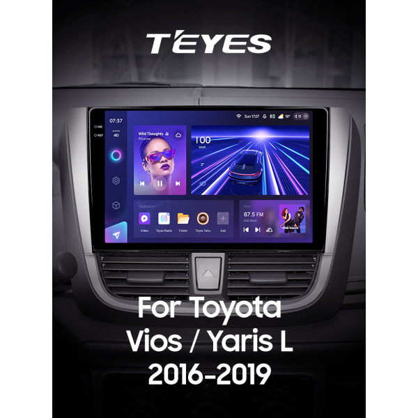 Штатная магнитола Teyes CC3 2k 4+64 Gb Toyota Vios, Yaris L 2016-2019 10″