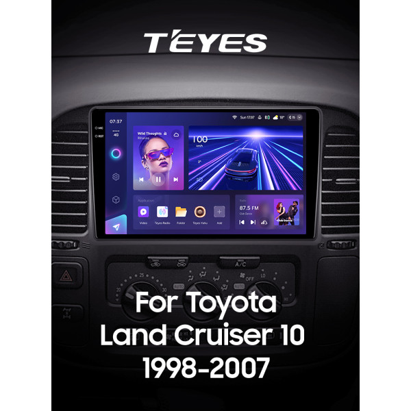 Штатная магнитола Teyes CC3 2k 6+128 Gb Toyota Land Cruiser 10 J100 100 1998-2007 9″