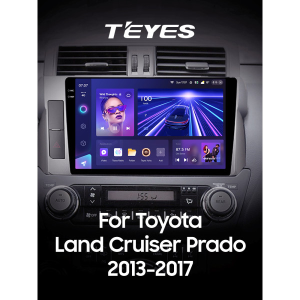 Штатная магнитола Teyes CC3 2k 4+64 Gb Toyota Land Cruiser Prado 150 2013-2017 10″