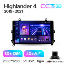 Штатная магнитола Teyes CC3 2k 6+128 Gb Toyota Highlander 4 XU70 2019-2021 9″