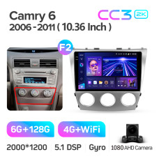 Штатная магнитола Teyes CC3 2k 6+128 Gb Toyota Camry 6 XV 40 50 2006-2011 (F2) 10″