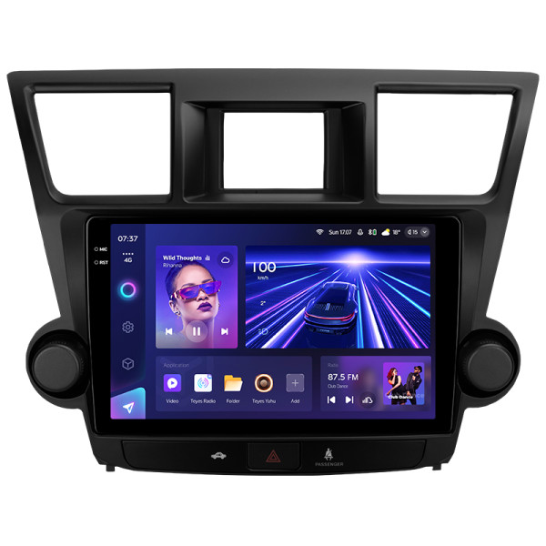 Штатная магнитола Teyes CC3 2k 4+64 Gb Toyota Highlander 2 XU40 2007-2013 (F2) 10″