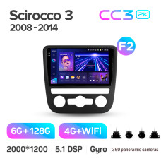 Штатная магнитола Teyes CC3 2k 6+128 Gb 360° Volkswagen Scirocco 3 Mk3 2008-2014 (F2) 9″
