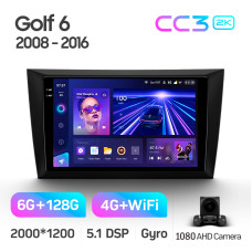 Штатна магнітола Teyes CC3 6+128 Gb Volkswagen Golf 6 2008-2016 9" 2k