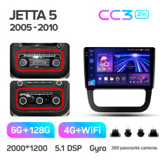 Штатная магнитола Teyes CC3 2k 6+128 Gb 360° Volkswagen Jetta 5 2005-2010 (F3) 10″
