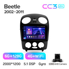 Штатна магнітола Teyes CC3 6+128 Gb Volkswagen Beetle A4 2002 - 2011 9" 2k