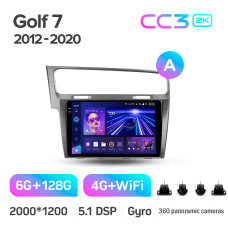 Штатна магнітола Teyes CC3 6+128 Gb з коловим оглядом 360° Volkswagen Golf 7 MK7 (F1) 2012-2020 10" 2k