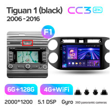 Штатна магнітола Teyes CC3 6+128 Gb з коловим оглядом 360° Volkswagen Tiguan 1 NF 2006-2017 (F1) (24mm) 9" 2k