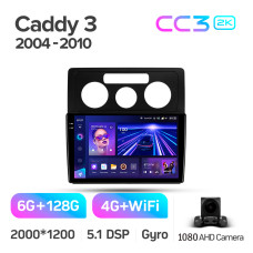 Штатная магнитола Teyes CC3 2k 6+128 Gb Volkswagen Caddy 2K 3 2004-2010 10″