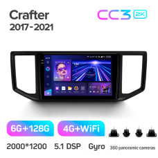 Штатная магнитола Teyes CC3 2k 6+128 Gb 360° Volkswagen Crafter 2017-2021 10″