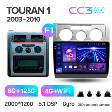 Штатная магнитола Teyes CC3 2k 6+128 Gb 360° Volkswagen Touran 1 2003-2010 (F1) 10″