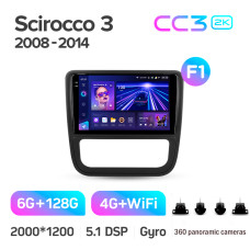 Штатная магнитола Teyes CC3 2k 6+128 Gb 360° Volkswagen Scirocco 3 Mk3 2008-2014 (F1) 9″