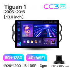 Штатна магнітола Teyes CC3 6+128 Gb Volkswagen Tiguan 1 NF 2006-2017 (F1) (24mm) 13" 2k