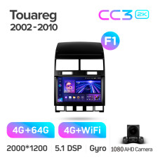 Штатная магнитола Teyes CC3 2k 4+64 Gb Volkswagen Touareg GP 2002-2010 (F1) 9″