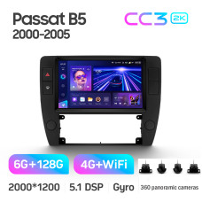 Штатная магнитола Teyes CC3 2k 6+128 Gb 360° Volkswagen Passat B5 2000-2005 9″