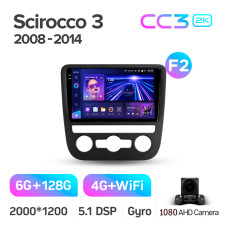 Штатная магнитола Teyes CC3 2k 6+128 Gb Volkswagen Scirocco 3 Mk3 2008-2014 (F2) 9″