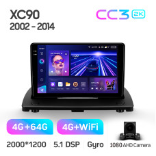 Штатная магнитола Teyes CC3 2k 4+64 Gb Volvo XC90 C 2002-2014 (F1) 9″